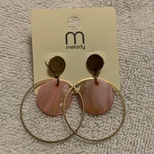 NWT Gold Hoops With Pink Accent Earrings. Gorgeous, a must see!